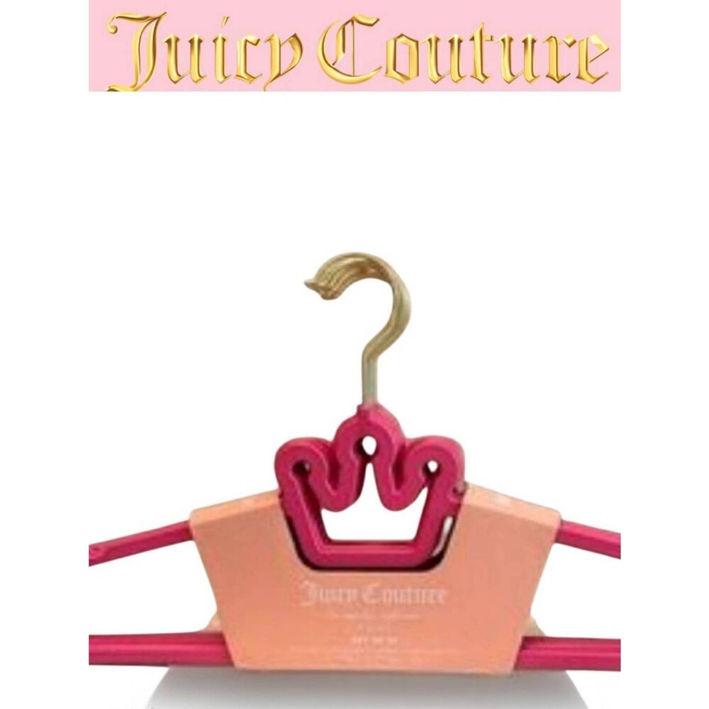Juicy Couture Home Notched Shoulder Space Saving Crown Top Set of 20 Hangers- Pi